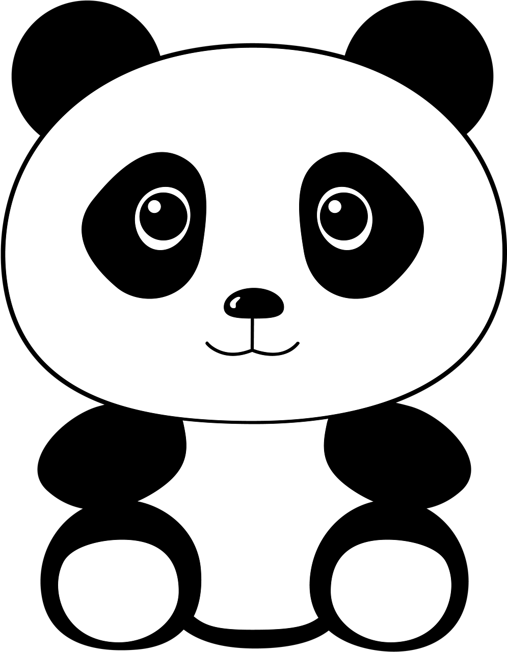 Panda,  Mielas,  Gyvūnai,  Animacinis Filmas,  Juodos Spalvos,  Baltos Spalvos,  Vaikas,  Nemokama Iliustracijos, Nemokamos Nuotraukos,  Nemokama Licenzija