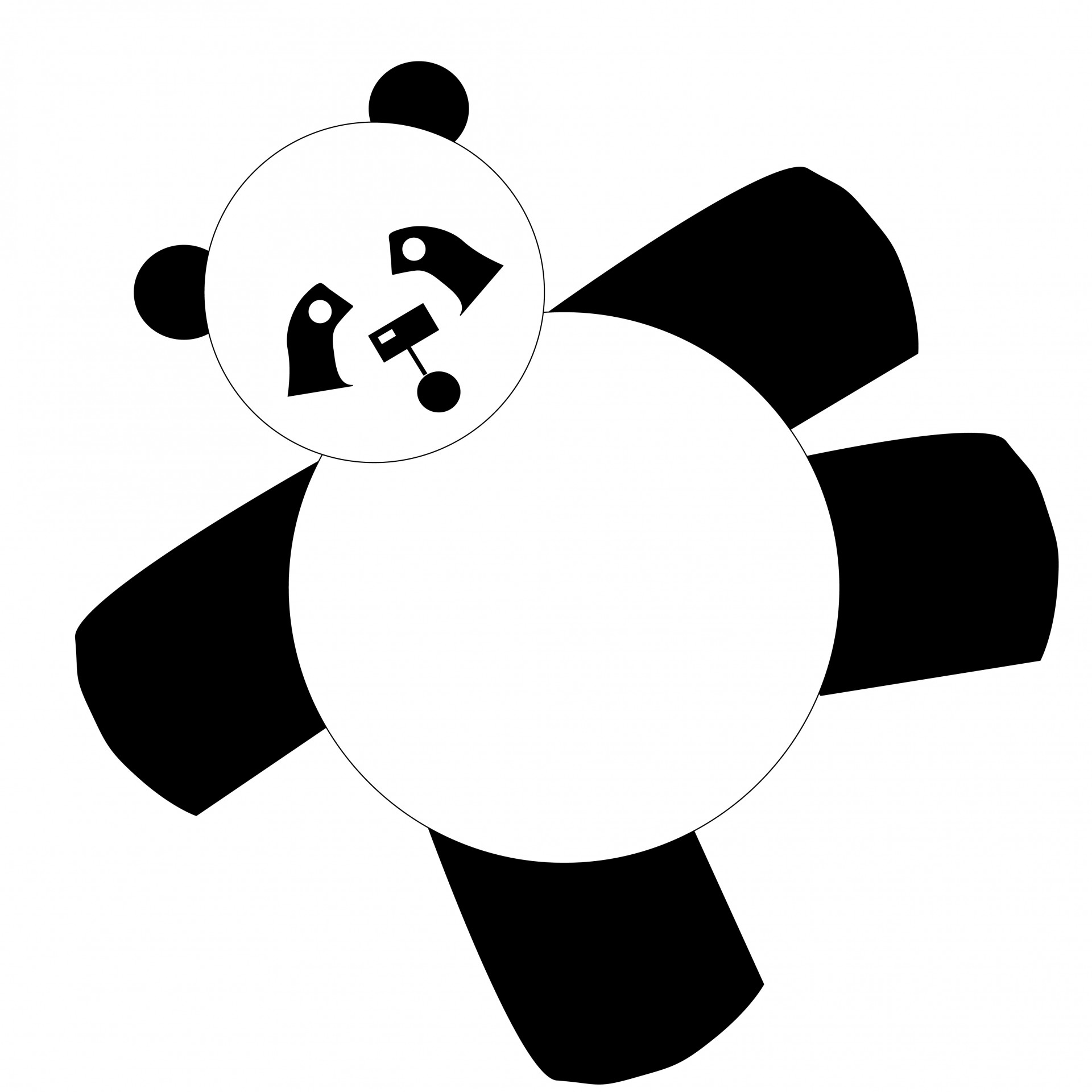 Panda,  Turėti,  Panda & Nbsp,  Bear,  Juoda,  Balta,  Animacinis Filmas,  Menas,  Iliustracijos,  Iliustracija