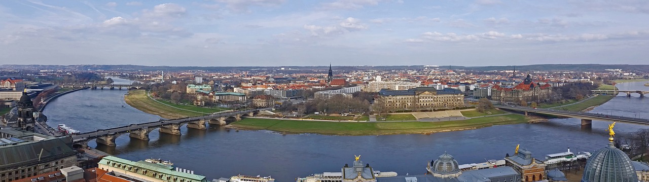 Panorama, Drezdenas, Elbe, Frauenkirche, Frauenkirche Dresden, Istoriškai, Tiltai, Upė, Saksonija, Senamiestis