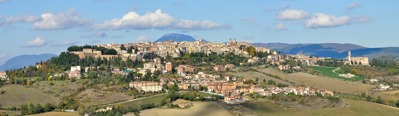 Panorama, Kraštovaizdis, Camerino, Macerata, Marche, Italy, Apennines, Istorinis, Miestas, Kaimas