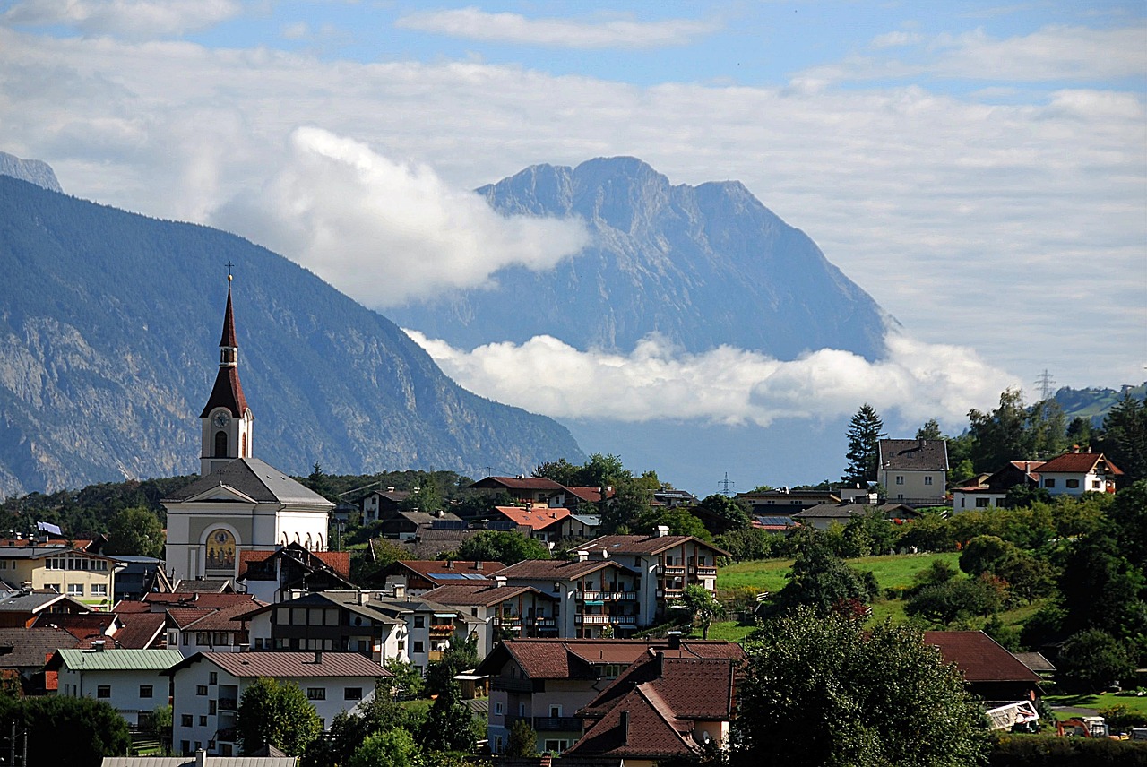 Panorama, Roppen, Kaimas, Kalnai, Bažnyčia, Roppeno Vaizdas, Nemokamos Nuotraukos,  Nemokama Licenzija