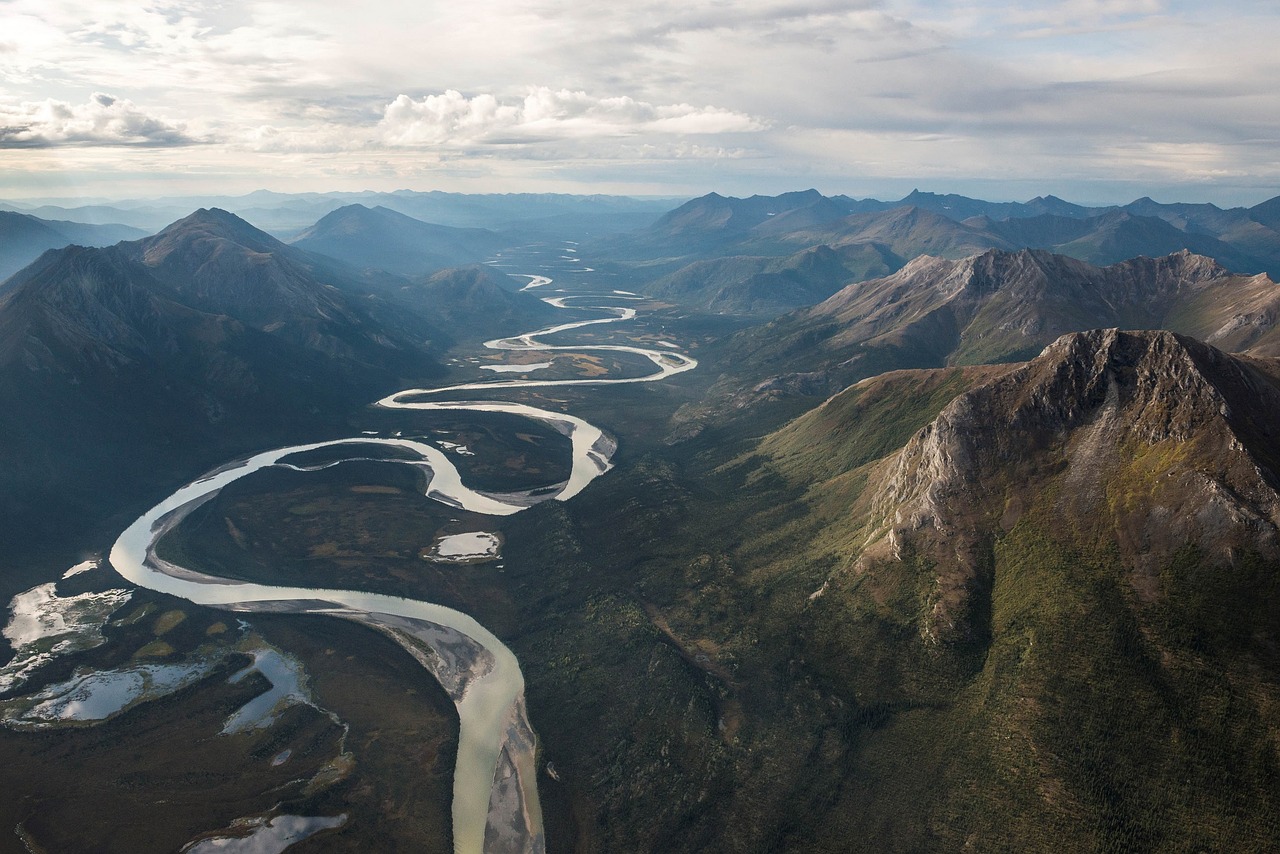 Panorama, Kraštovaizdis, Vaizdingas, Kalnai, Upė, Debesys, Dangus, Arktikos Vartai, Nacionalinis Parkas Ir Išsaugoti, Alaska