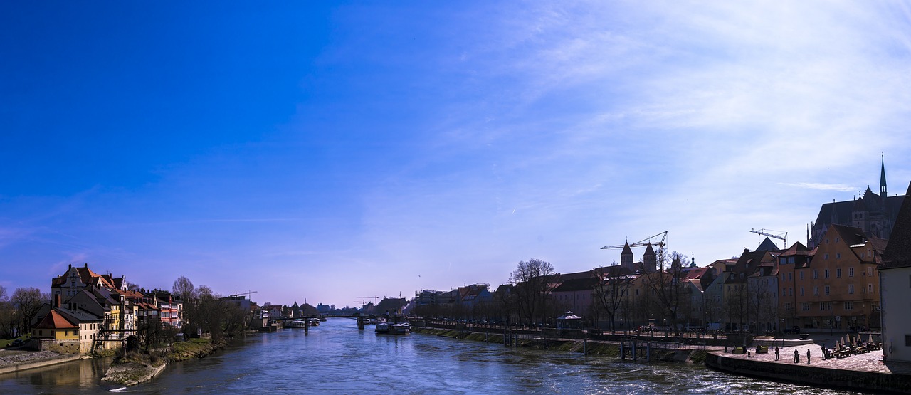 Panorama, Regensburgas, Danube, Miestas, Vanduo, Vokietija, Upė, Architektūra, Danube Tiltas, Akmeninis Tiltas