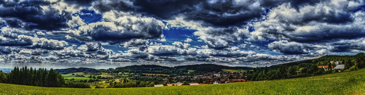 Panorama, Bavarijos Miškas, Sankt Englmar, Miškas, Gamta, Dangus, Kraštovaizdis, Idiliškas, Bavarija, Vaizdas