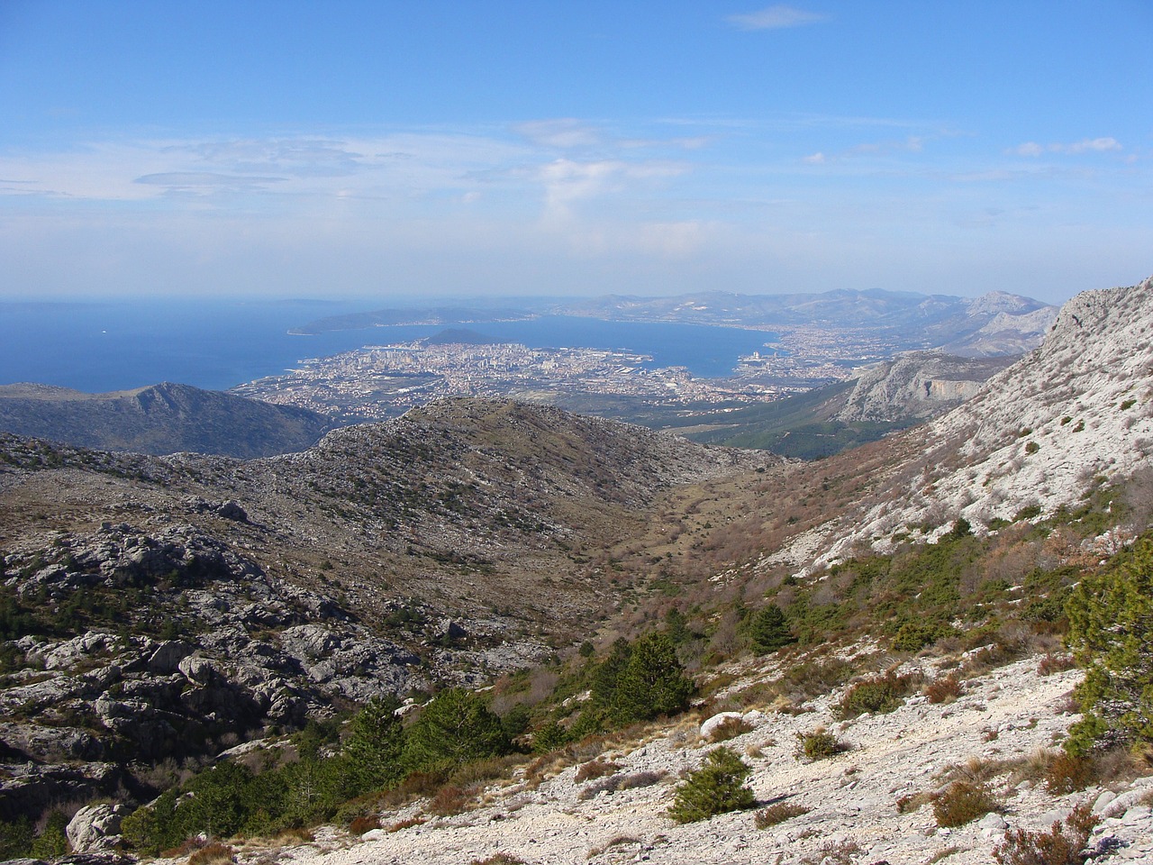 Panorama, Jūra, Padalinti, Kroatija, Kalnų Vaizdas, Horizontas, Pakrantė, Panoraminis, Vaizdingas, Krantas