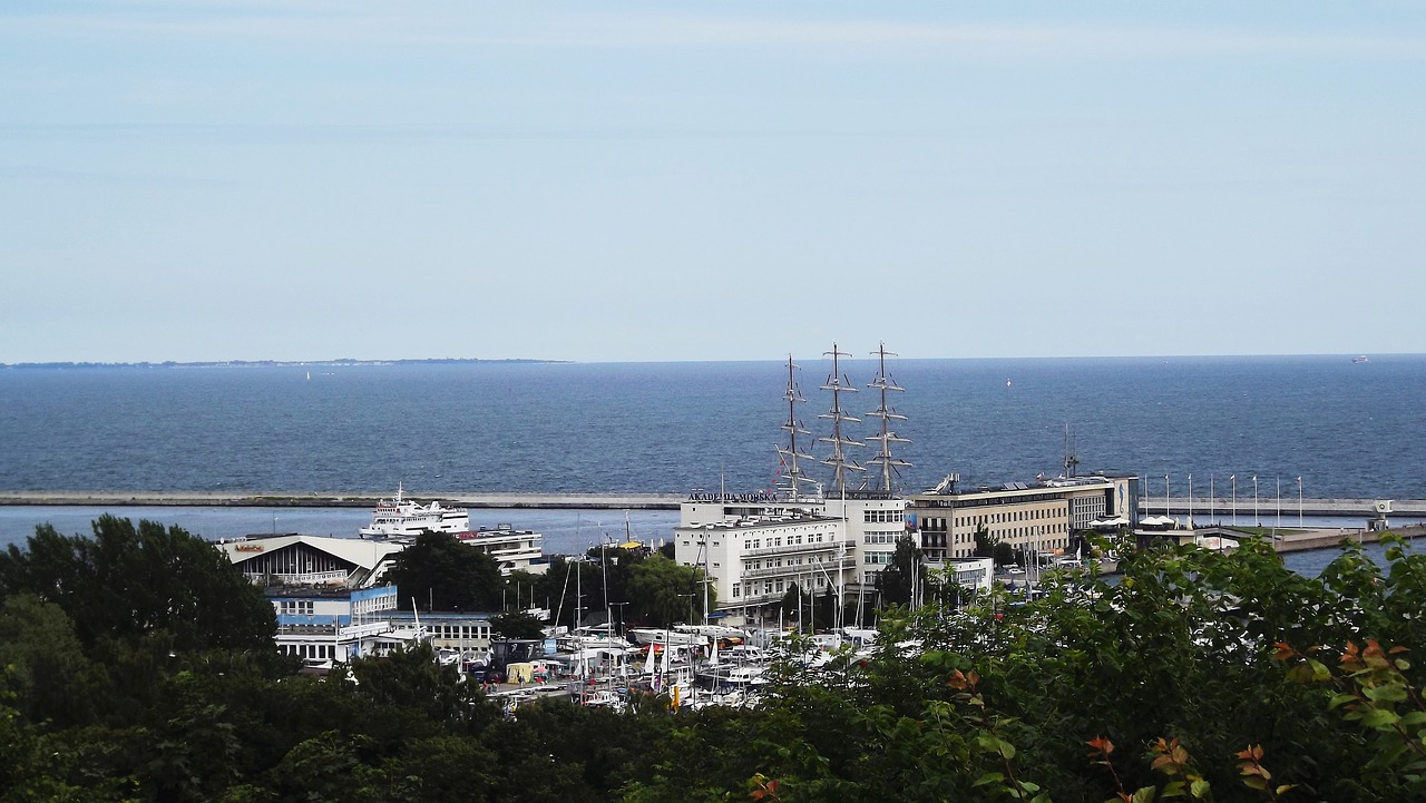 Panorama, Vaizdas, Miestas, Pastatai, Didelis Miestas, Gdynia, Architektūra, Jūra, Baltijos Valstybės, Kelionė