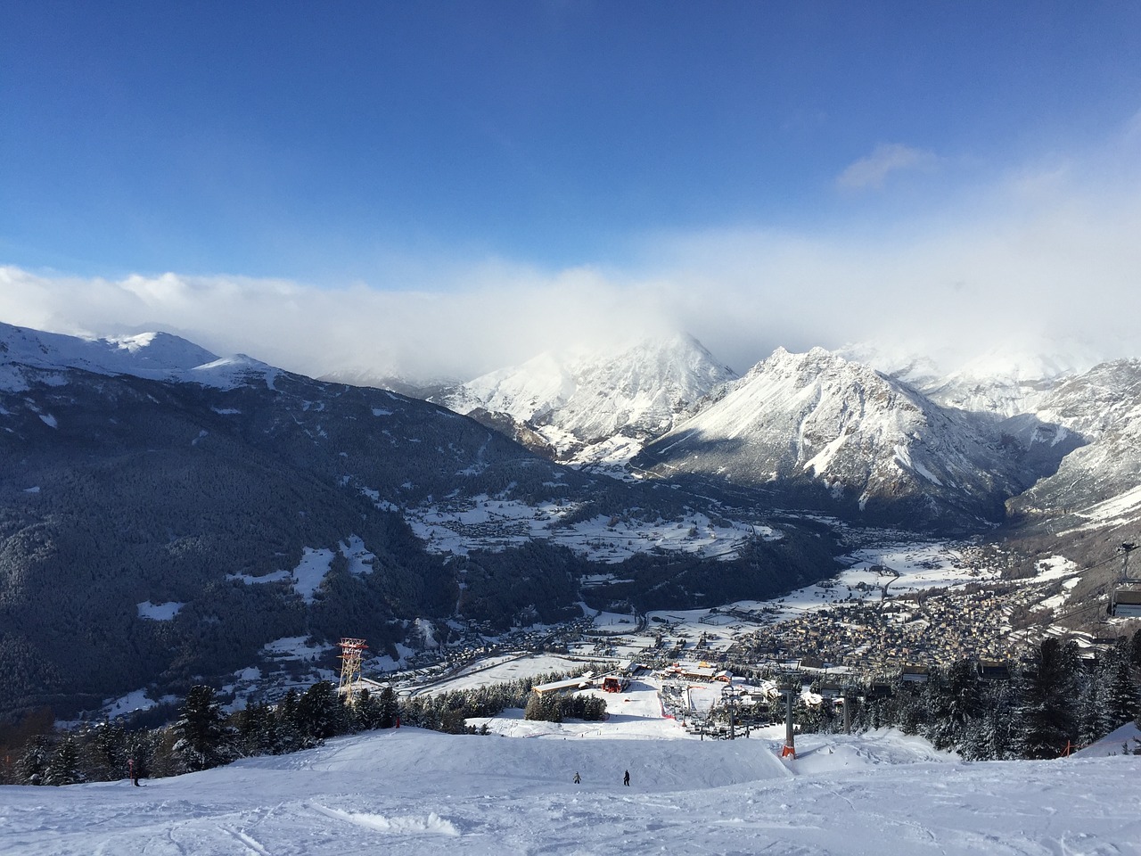 Panorama, Alpės, Stok, Kalnai, Sniegas, Žiema, Italy, Slidinėjimas, Kraštovaizdis, Vaizdas