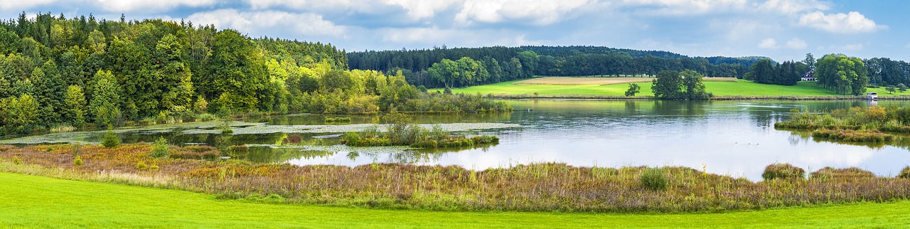 Panorama, Ežeras, Dangus, Kraštovaizdis, Vanduo, Gamta, Vasara, Debesys, Vaizdas, Mėlynas