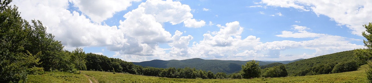 Panorama, Kalnai, Dangus, Gamta, Lenkija, Bieszczady, Vaizdas, Turizmas, Takas, Kraštovaizdis