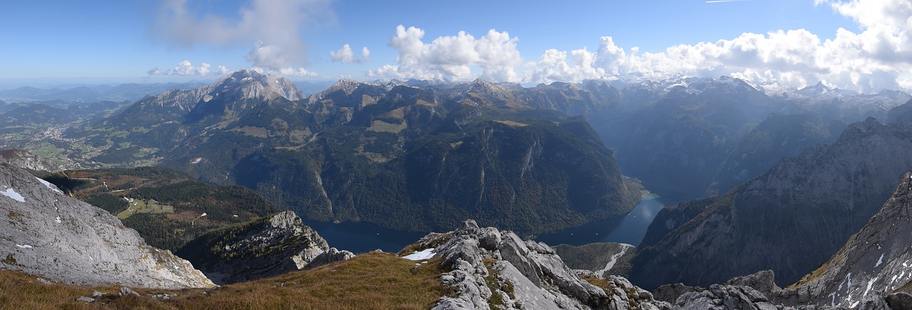 Panorama, Kalnas, Berchtesgaden, Nacionalinis Parkas, Königssee, Hagengebirge, Kuko Gelis, Goll, Schneibstein, Plikas Kalnas