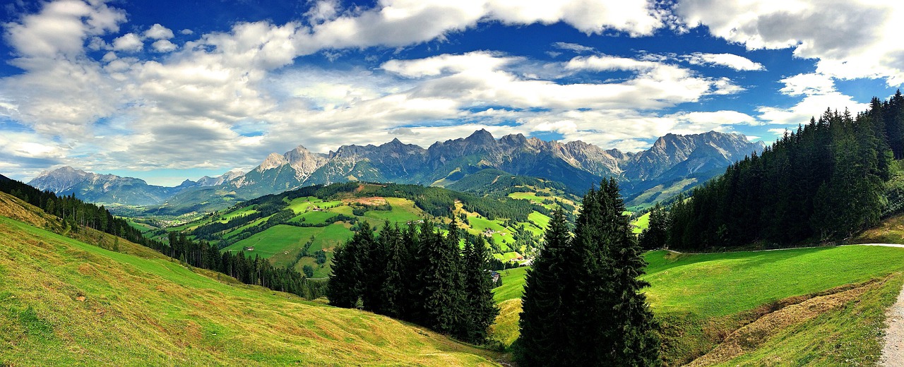 Panorama, Gamta, Kalnas, Kraštovaizdis, Slėnis, Austria, Alpių, Kalnai, Alm, Nemokamos Nuotraukos