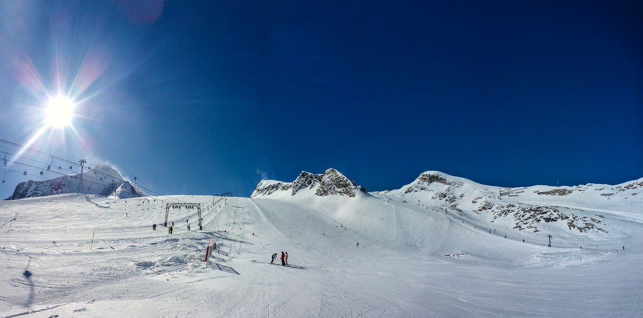Panorama,  Kitzsteinhorn,  Sniegas,  Žiema,  Šaltas,  Kalnas,  Kalnų Viršūnių Susitikimas,  Slidinėjimo Trasa,  Tuščia,  Anksti Rytą