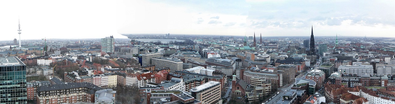 Panorama,  Panoraminis Vaizdas,  Miestas,  Architektūra,  Namai,  Miesto Kraštovaizdis,  Fasadas,  Dangoraižis,  Vokietija,  Hamburgas