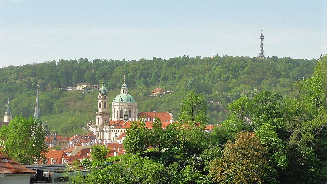 Panorama,  Praha,  Čekija,  Architektūra,  Bažnyčia,  Panoraminis,  Kelionė,  Medis,  Žiūrėti Bokštas,  Hill