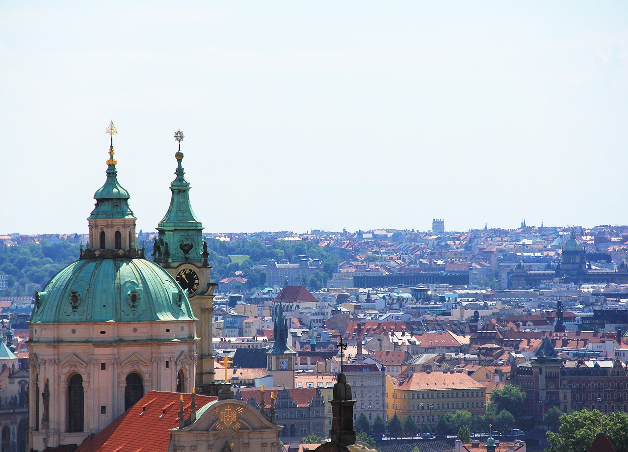 Panorama Pragas,  Čekija,  Bažnyčia,  Baroko,  Miestovaizdis,  Miestas,  Architektūra,  Kelionė,  Turizmas,  Europa