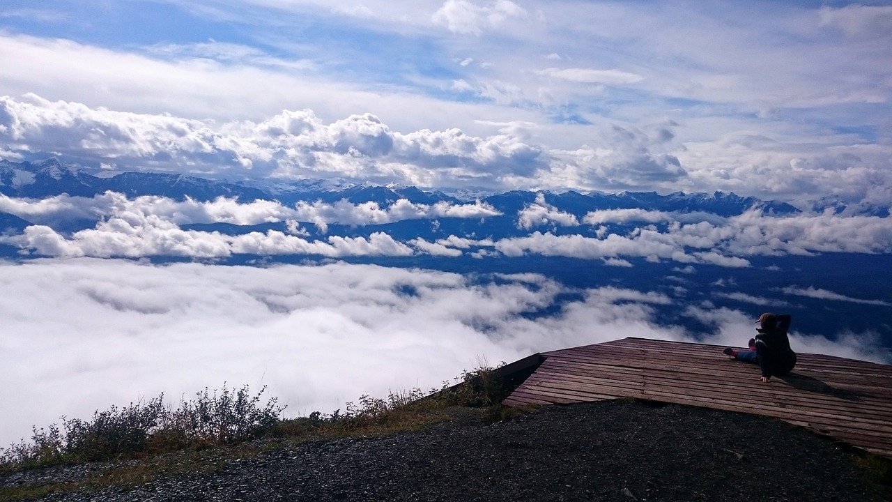 Panoraminis, Kalnas, Gamta, Kraštovaizdis, Debesys, Britų Kolumbija, Kanada, Mt 7, Vaizdas, Vasara