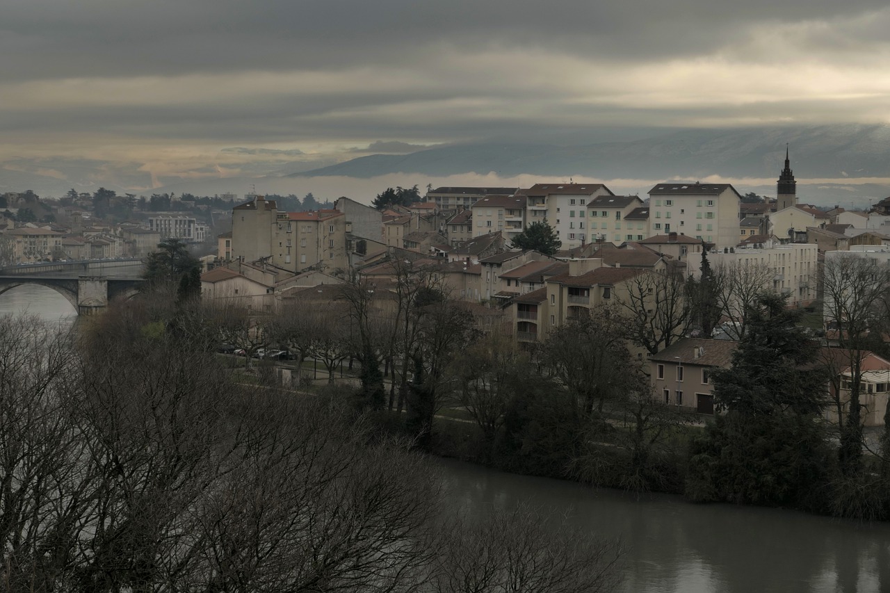 Panoraminis, Architektūra, Miestas, Lauke, Kelionė, Bourg Toll, Isère, Katedros Drôme, 26100, Romans Sur Esère
