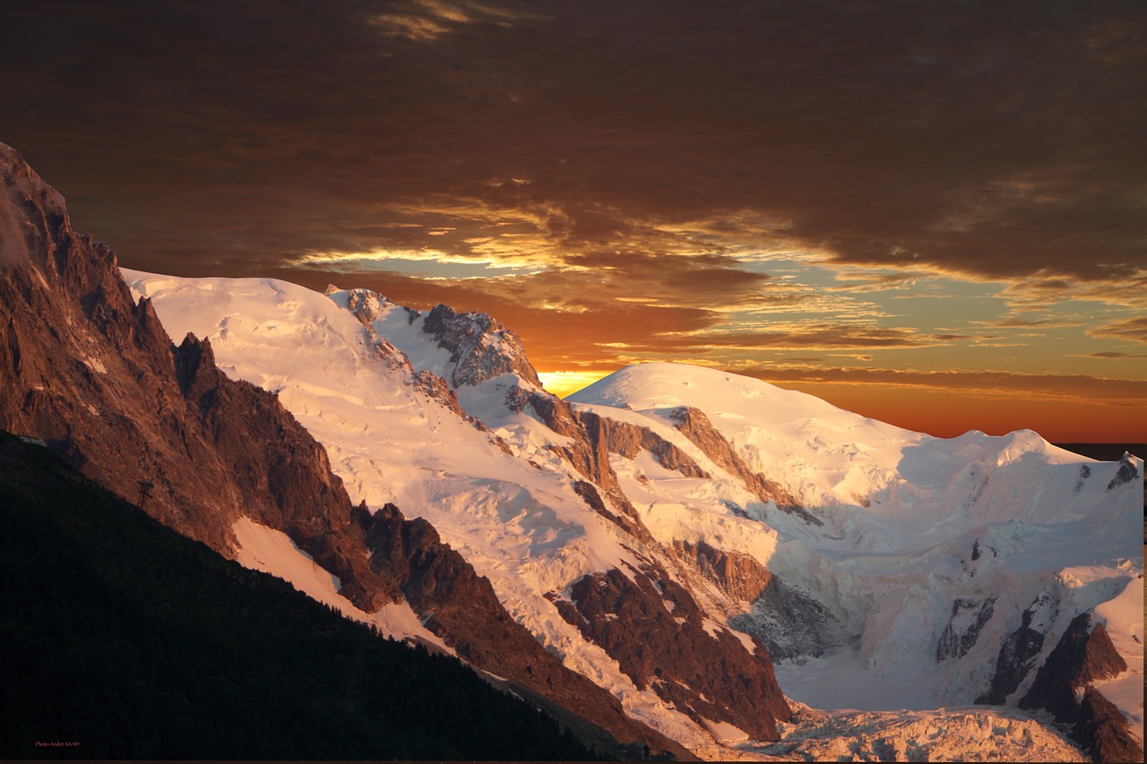 Panoraminis, Saulėlydžio Viršūnių Susitikimas Mont-Blanc, Nemokamos Nuotraukos,  Nemokama Licenzija