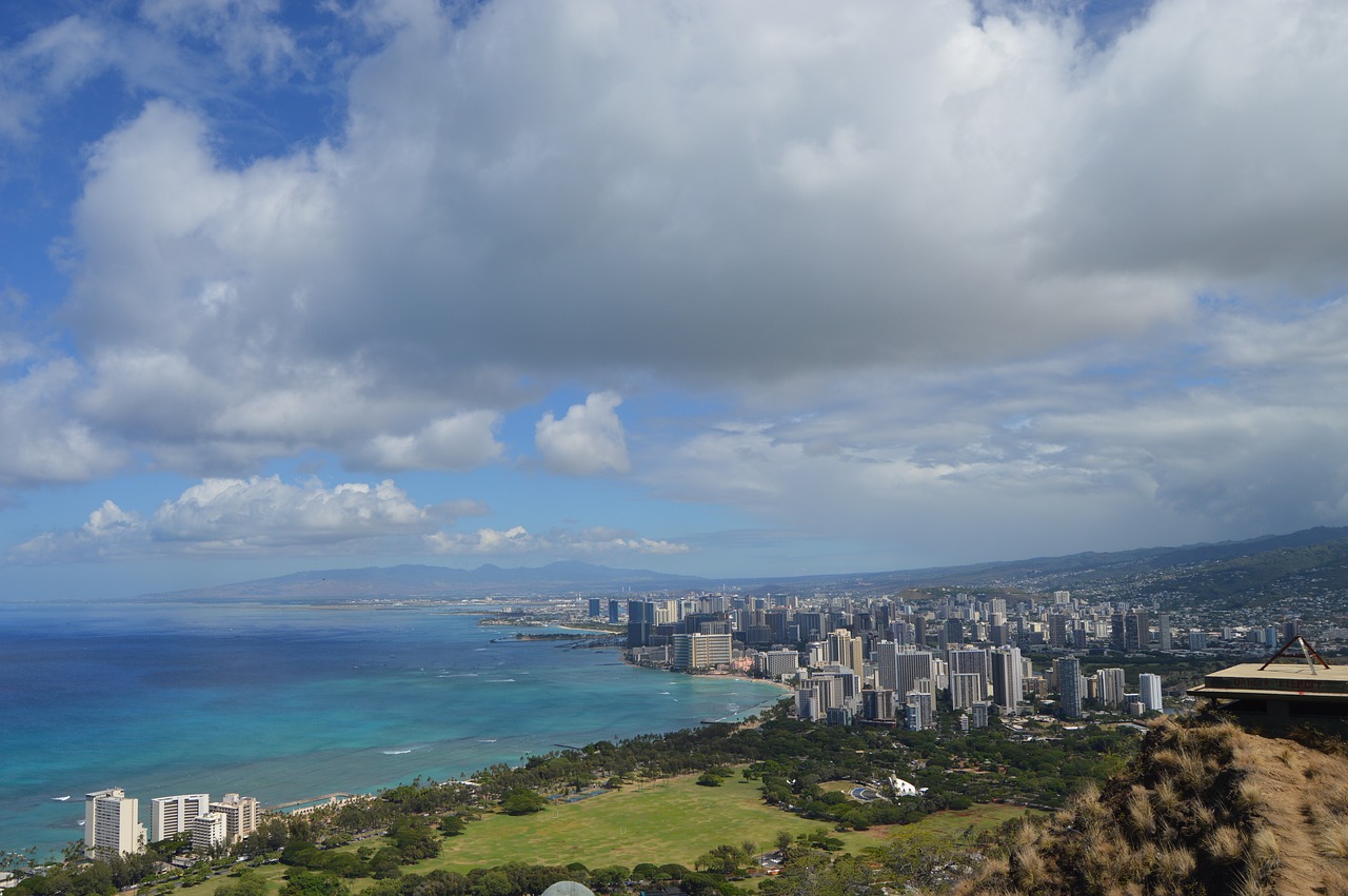 Panoraminis,  Miestas,  Architektūra,  Kelionė,  Vanduo,  Hawaii,  Honolulu,  Orientyras,  Turizmas,  Atostogos