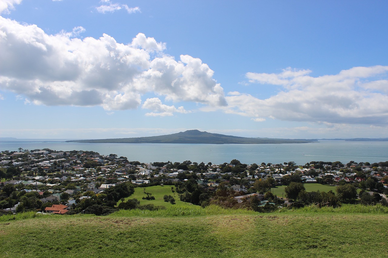 Panoraminis,  Dangus,  Pobūdį,  Kraštovaizdis,  Lauke,  Auckland,  Sala,  Rangitoto,  Jūra,  Kalnų