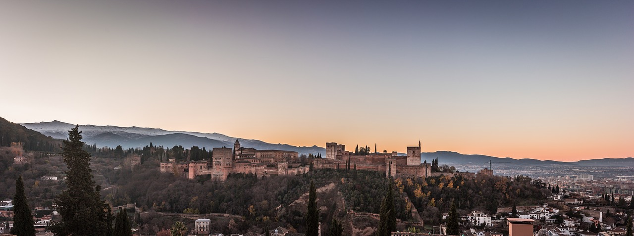 Panoraminis,  Alhambra,  Granada,  Dawn,  Arabiškas,  Požiūris, Nemokamos Nuotraukos,  Nemokama Licenzija