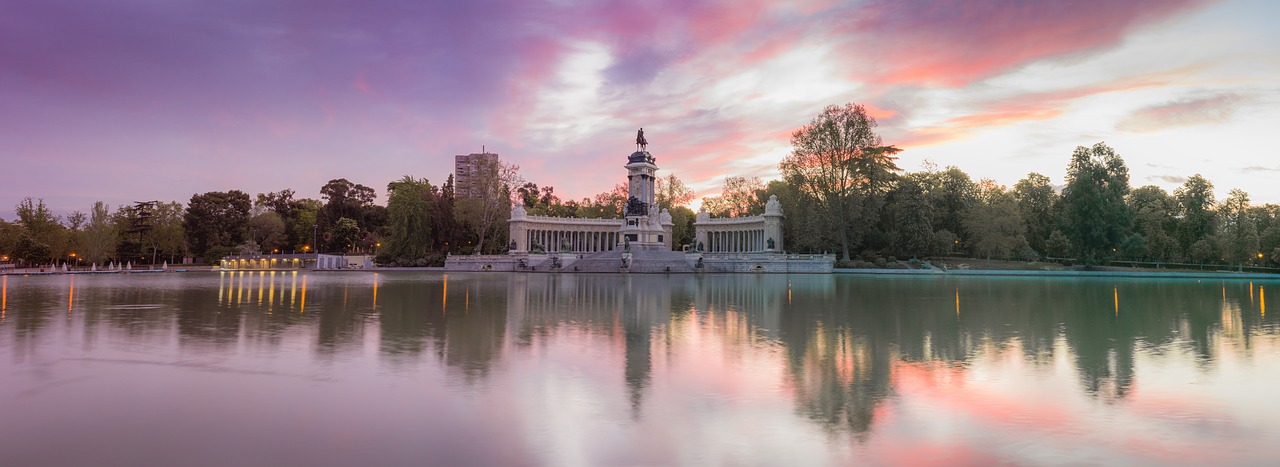 Panoraminis,  Dawn,  Parkas,  Pašalinimas,  Ežeras,  Madridas,  Dangus,  Debesys,  Kraštovaizdis, Nemokamos Nuotraukos