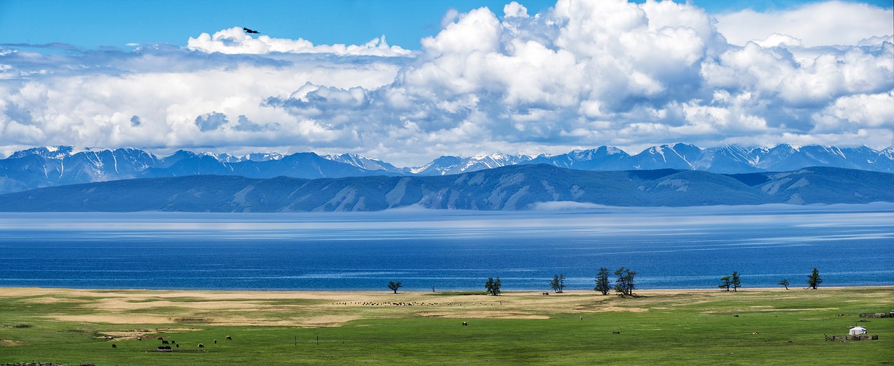 Panoraminis Kraštovaizdis, Faksas Ežeras, Rytinį Banką Iš Vakarinio Kranto, Mongolija, Nemokamos Nuotraukos,  Nemokama Licenzija