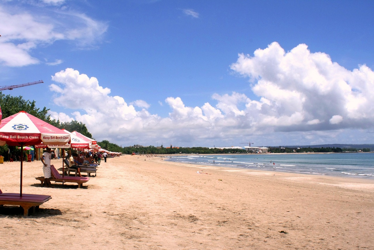 Pantai, Kuta, Bali, Indonezija, Papludimys, Smėlis, Kelionės Tikslas, Tropikai, Atogrąžų Sala, Saulė