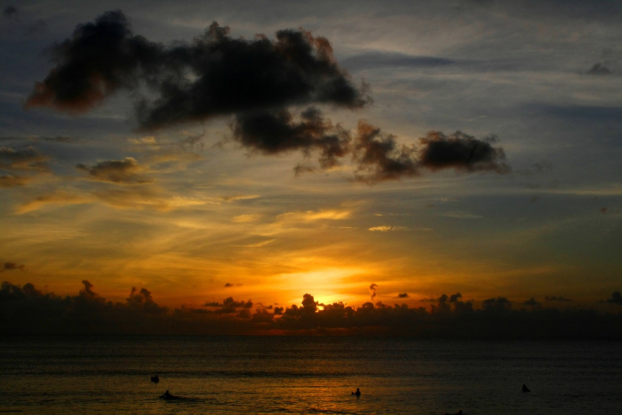 Pantai Kuta, Bali, Indonezija, Papludimys, Smėlis, Jūra, Romantiškas, Atostogos, Kelionės Tikslas, Saulėlydis