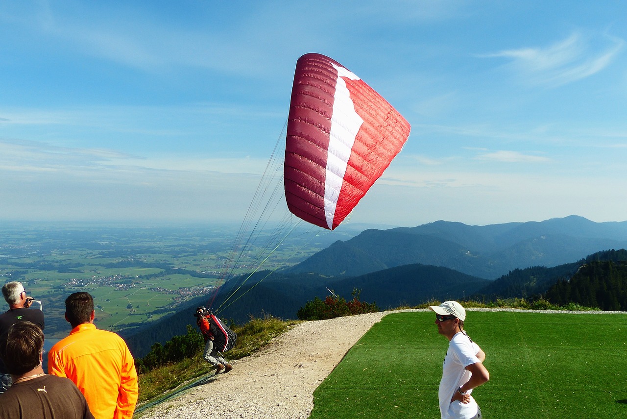 Paragleris, Pradėti, Paragliding, Skristi, Laisvė, Tegelberg, Allgäu, Schwangau, Füssen, Nemokamos Nuotraukos