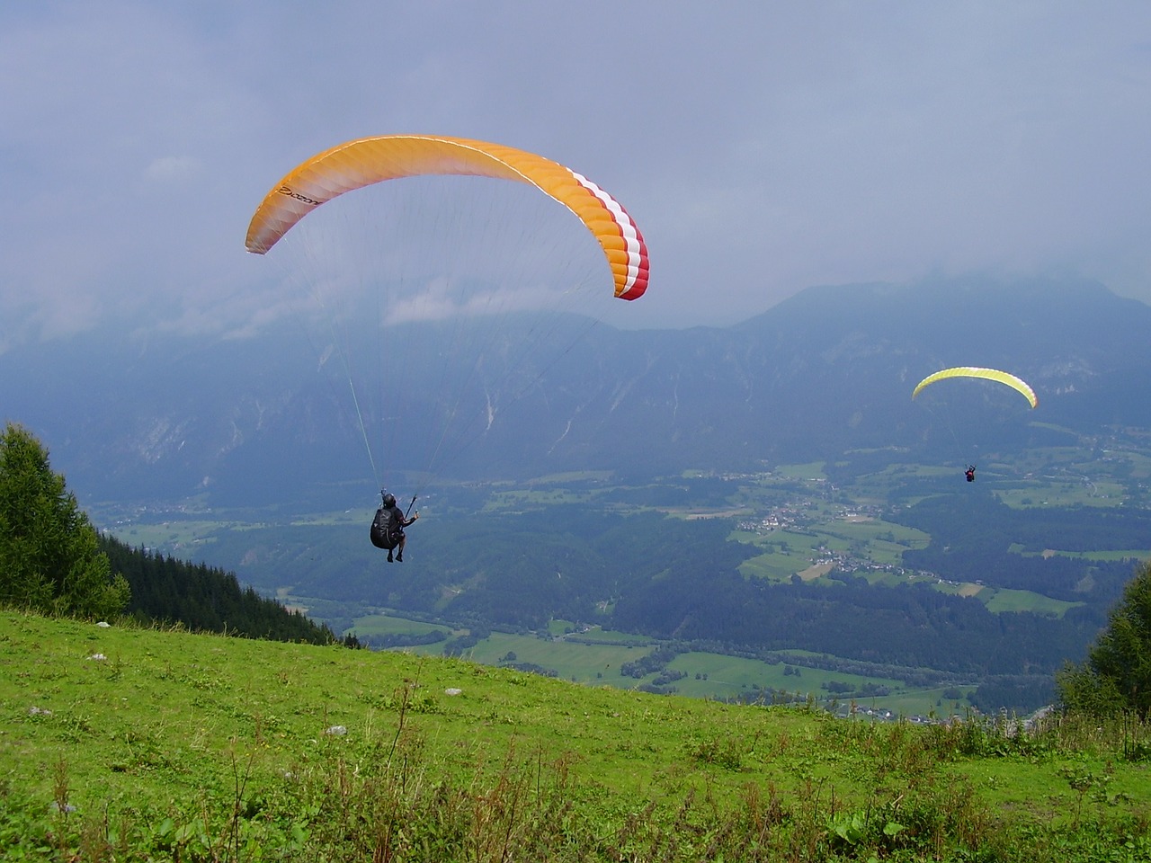 Paragleris, Karintija, Pieva, Pradėti, Nemokamos Nuotraukos,  Nemokama Licenzija