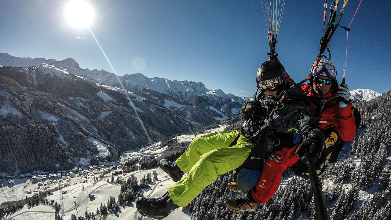 Paragleris, Paragliding, Žiema, Nemokamos Nuotraukos,  Nemokama Licenzija