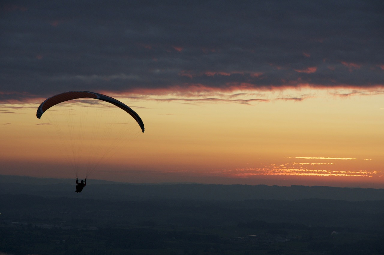 Paragliding, Vakaras, Paragleris, Nemokamos Nuotraukos,  Nemokama Licenzija