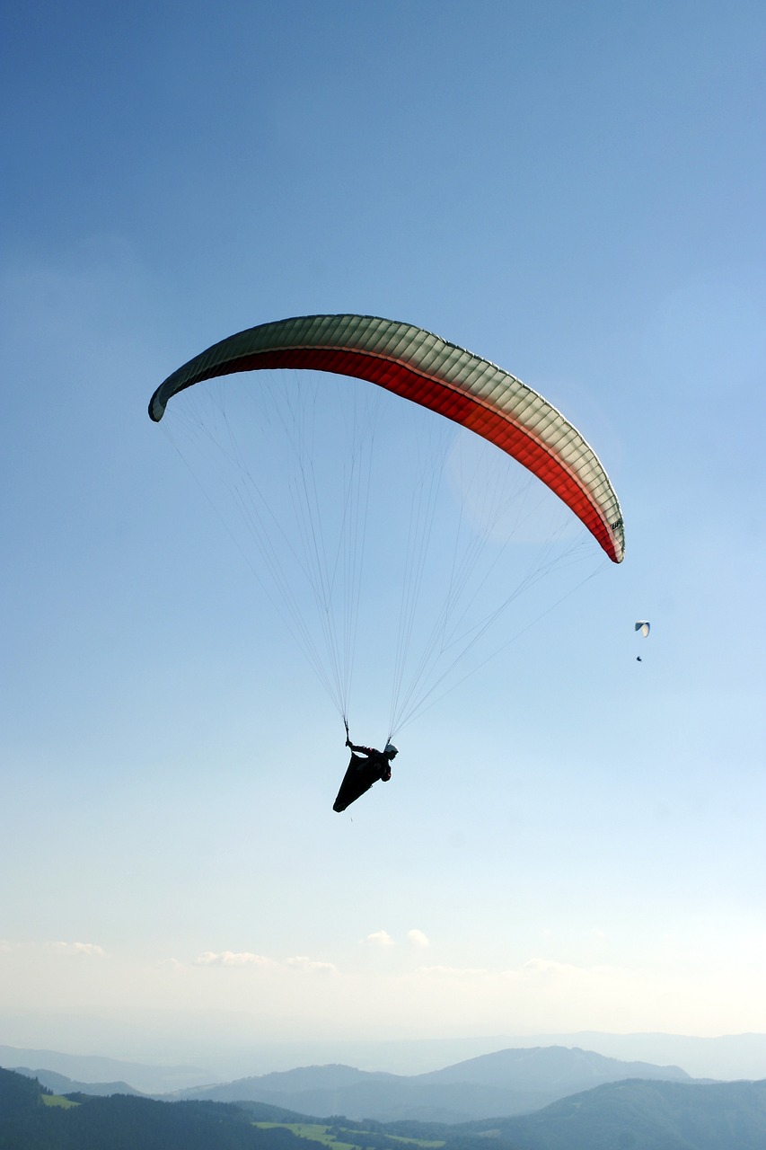 Paragliding, Parašiutas, Dangus, Twilight, Vakare, Skrydis, Donovaly, Naujas Hoľa, Slovakija, Nemokamos Nuotraukos