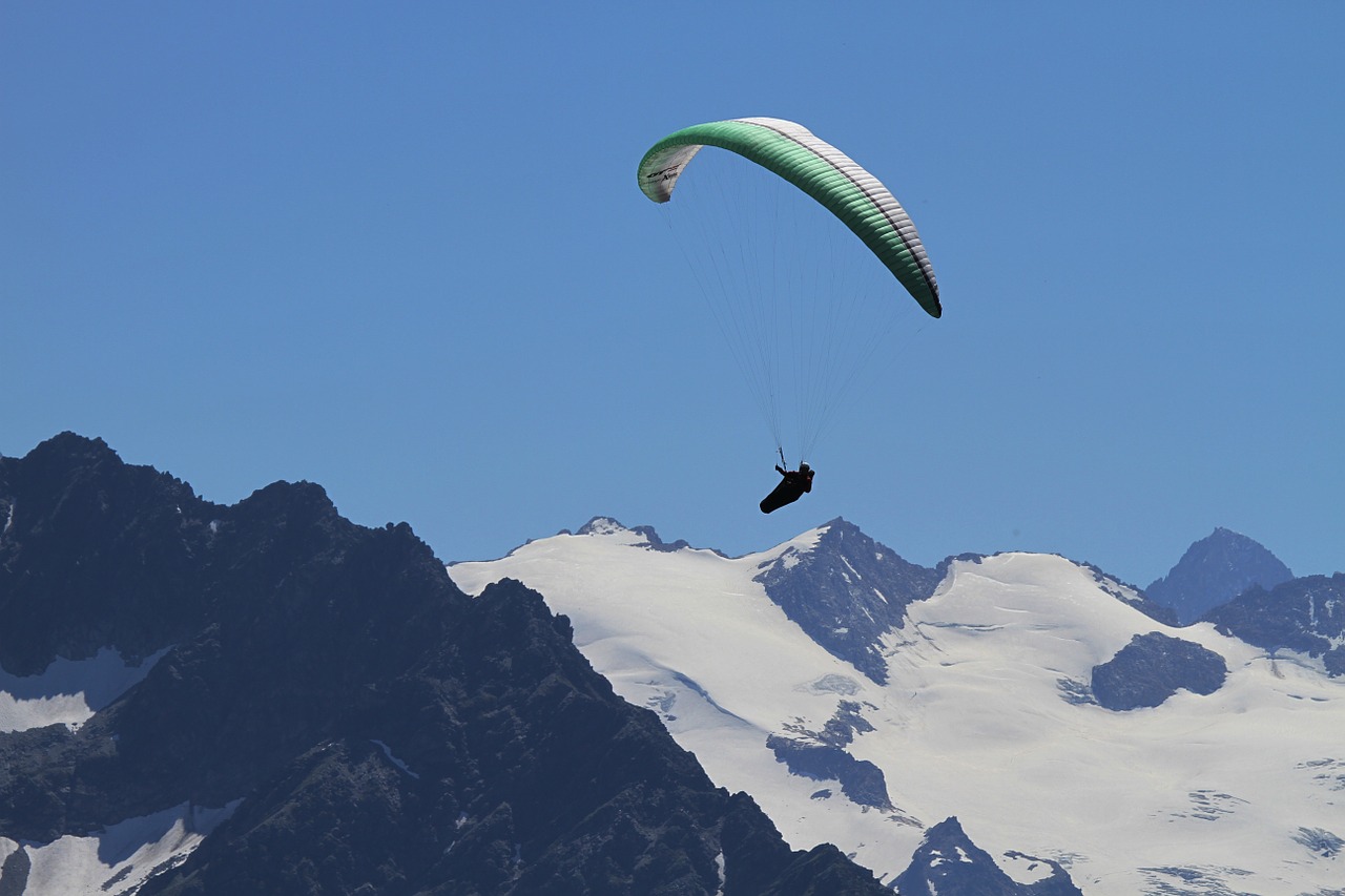 Paragliding, Skristi, Paragleris, Berner, Berni Oberland, Alpės, Kalnai, Alpių, Brienz, Šveicarija