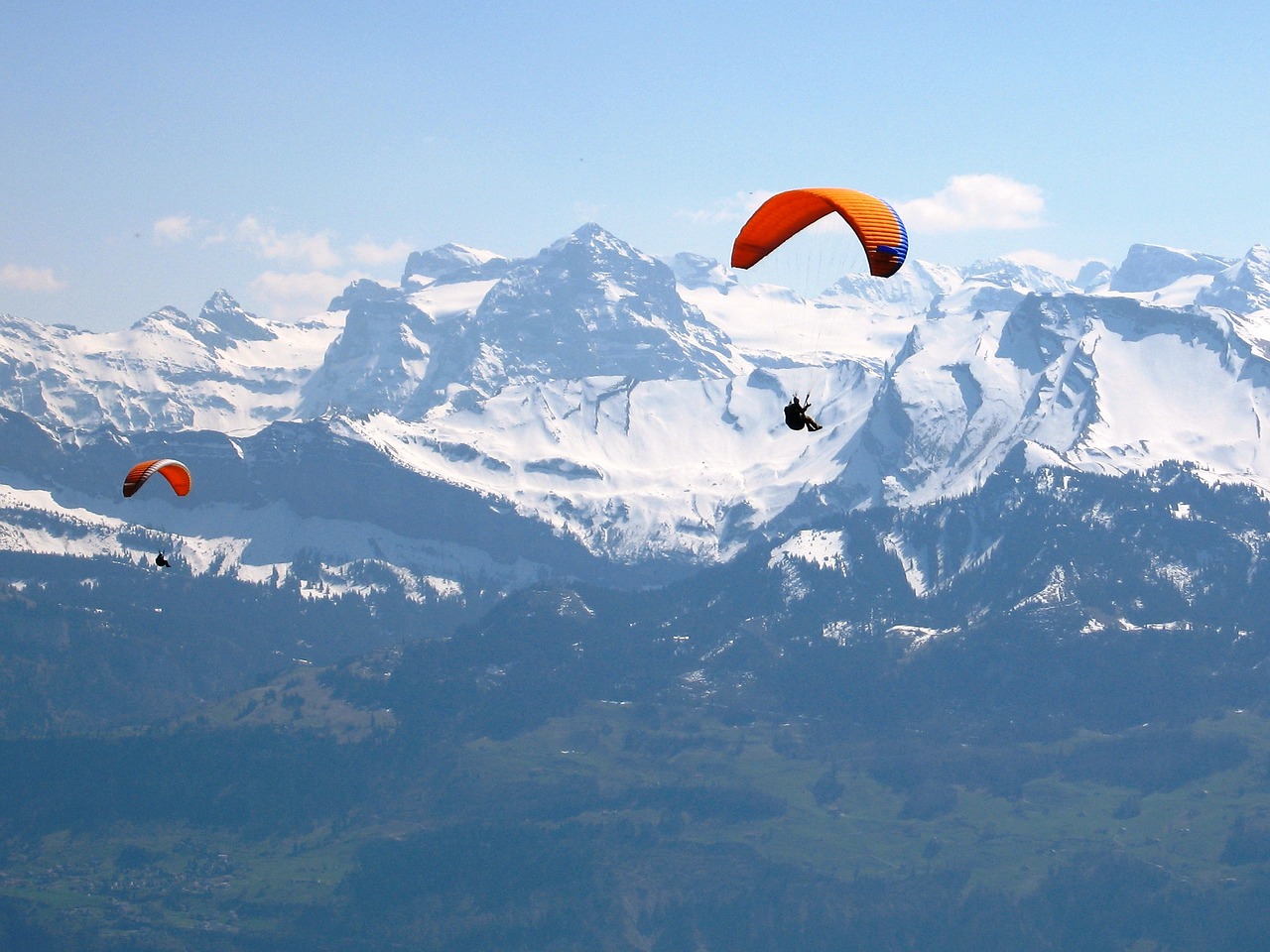 Paragliding, Alpių, Šveicarija, Nemokamos Nuotraukos,  Nemokama Licenzija