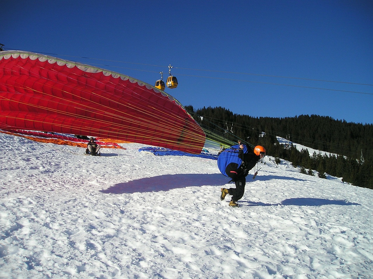Paragliding, Pradėti, Lifto Fazė, Pakelti, Kilti, Žiema, Paragleris, Nemokamos Nuotraukos,  Nemokama Licenzija