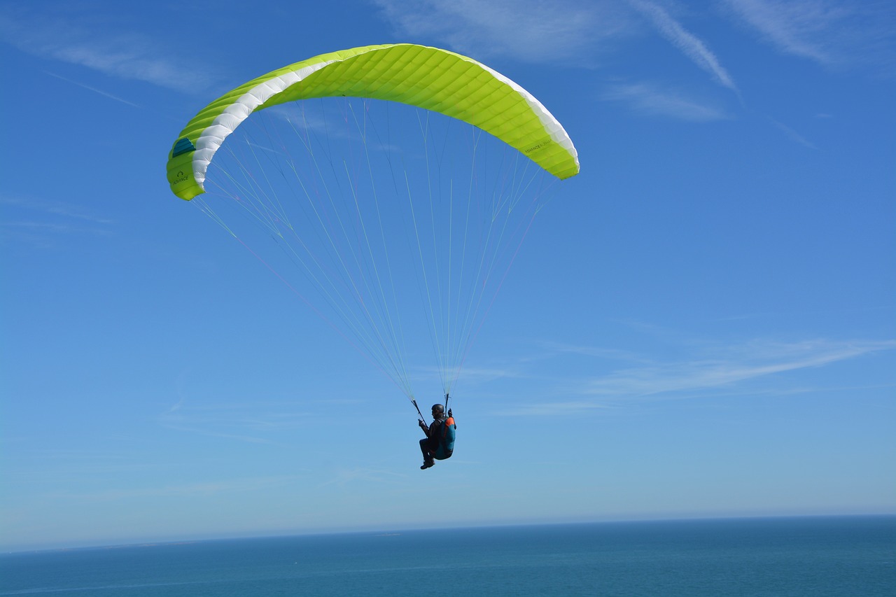 Parasparnių,  Paragliding-Paraglider,  Balninio,  Krikštas Paragliding,  Granville Normandy,  Prancūzija,  Vėjo,  Oro,  Skristi,  Sportas