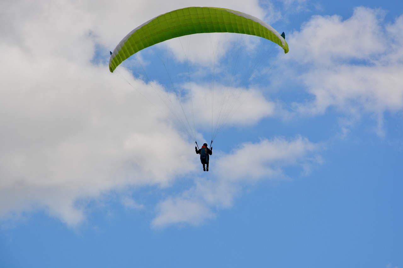 Parasparnių,  Paraglider,  Veil Geltona Žalia,  Hobis Ir Pomėgiai,  Nuotykių,  Sportas,  Oro,  Pobūdį,  Dangus,  Kraštovaizdis