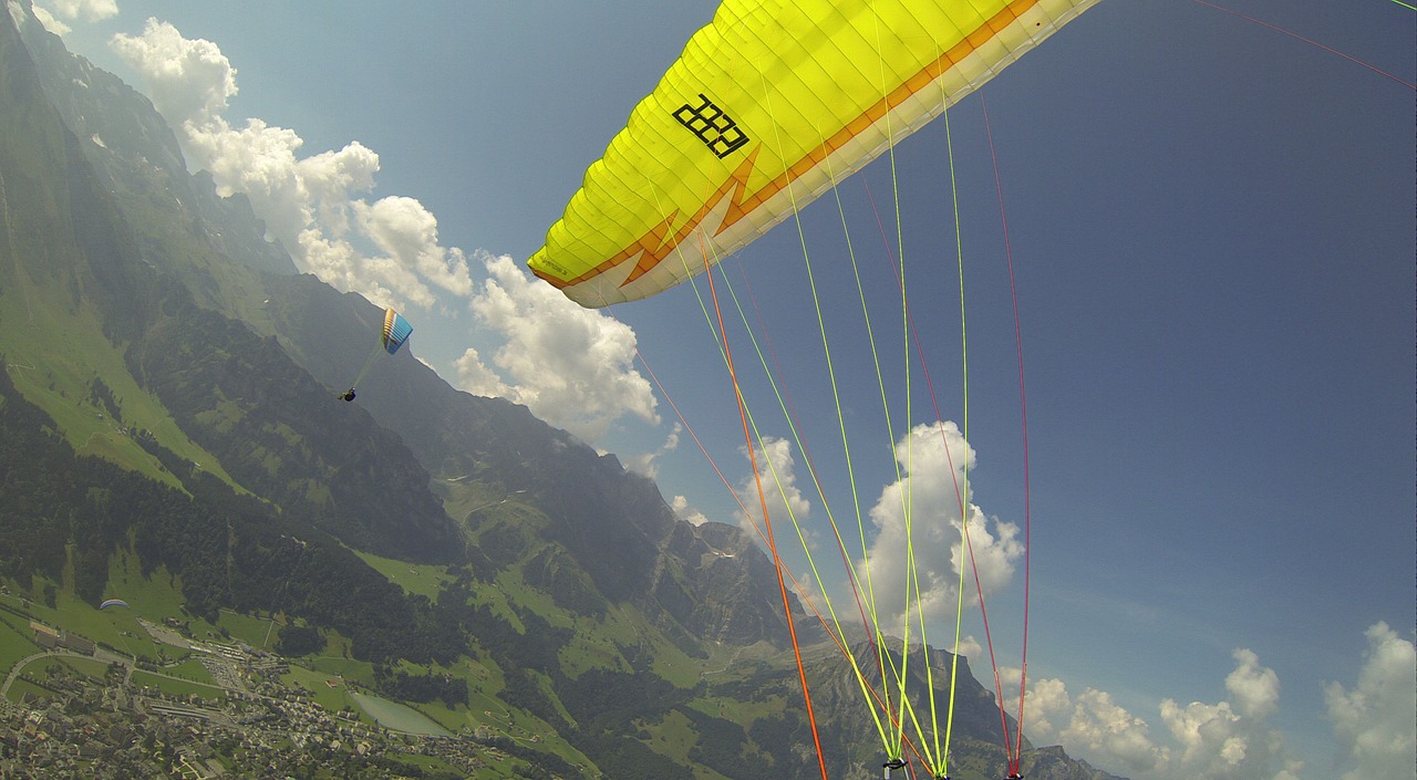 Paragliding, Skristi, Vasara, Kalnai, Laisvė, Engelberg, Brunni, Nemokamos Nuotraukos,  Nemokama Licenzija