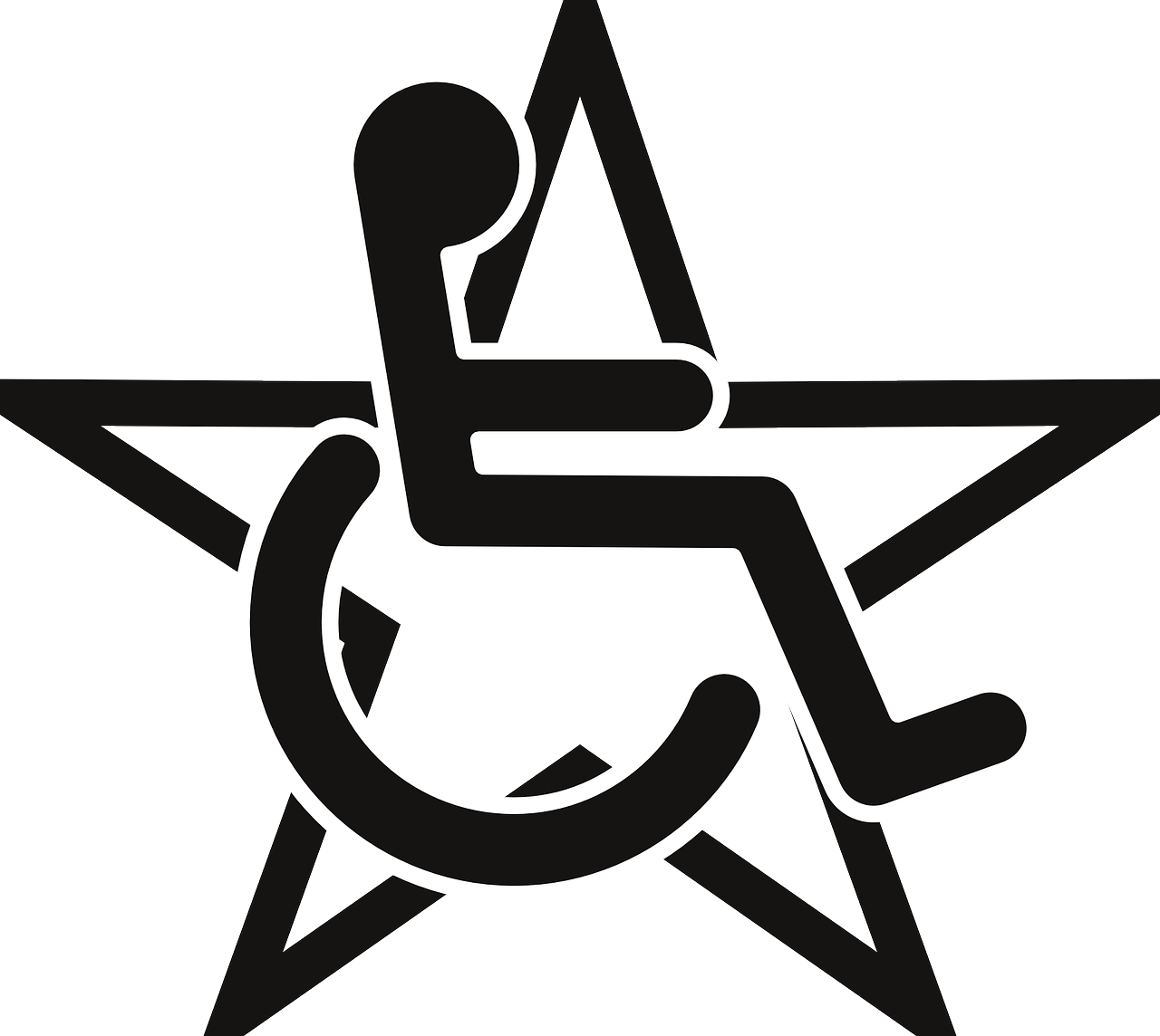 Parolimpinis, Neįgalus, Neįgaliųjų Vežimėlis, Juoda, Žvaigždė, Be Kliūčių, Nemokama Vektorinė Grafika, Nemokamos Nuotraukos,  Nemokama Licenzija