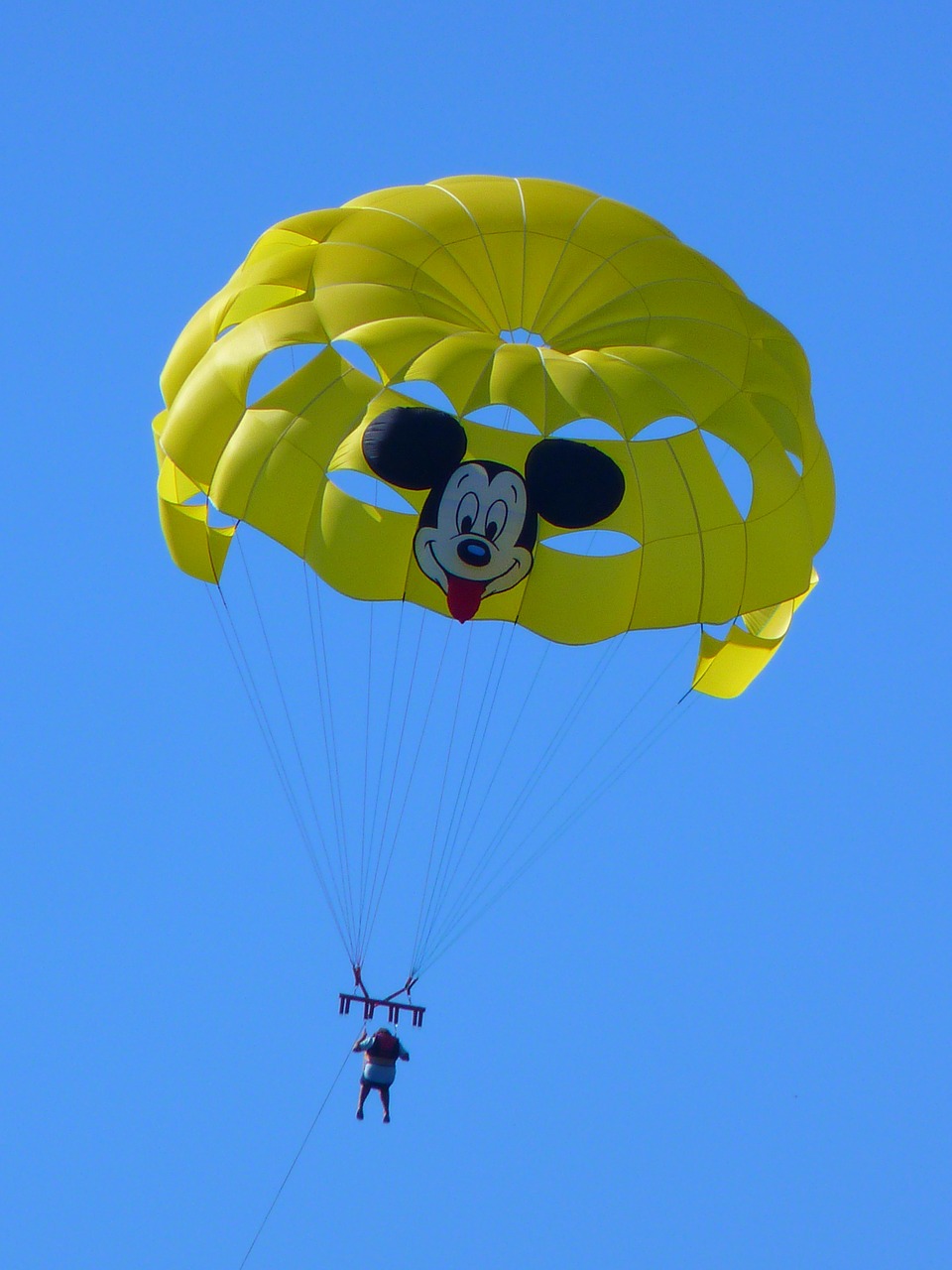 Parasailing, Valdomas Parašiutas, Parašiutas, Skristi, Paukščio Skrydžio Vaizdas, Paragliding, Sklandytuvas, Dangus, Mėlynas, Neoninė Geltona