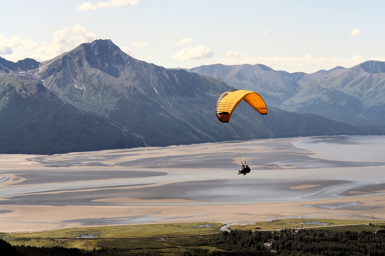 Parasailing, Alaska, Dangus, Kraštovaizdis, Gamta, Lauke, Vaizdingas, Vanduo, Kelionė, Amerikietis