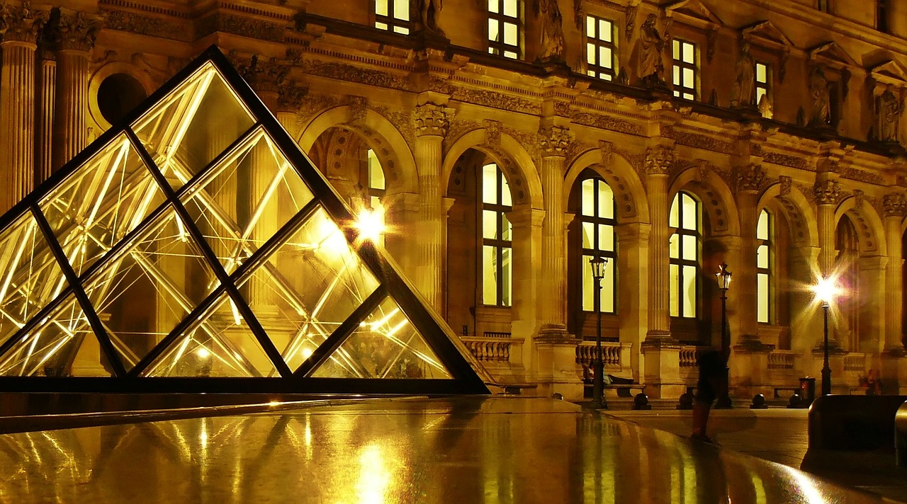 Paris, Lova, Muziejus, Architektūra, Stiklo Piramidė, Piramidė, France, Fasadas, Pastatas, Lankytinos Vietos