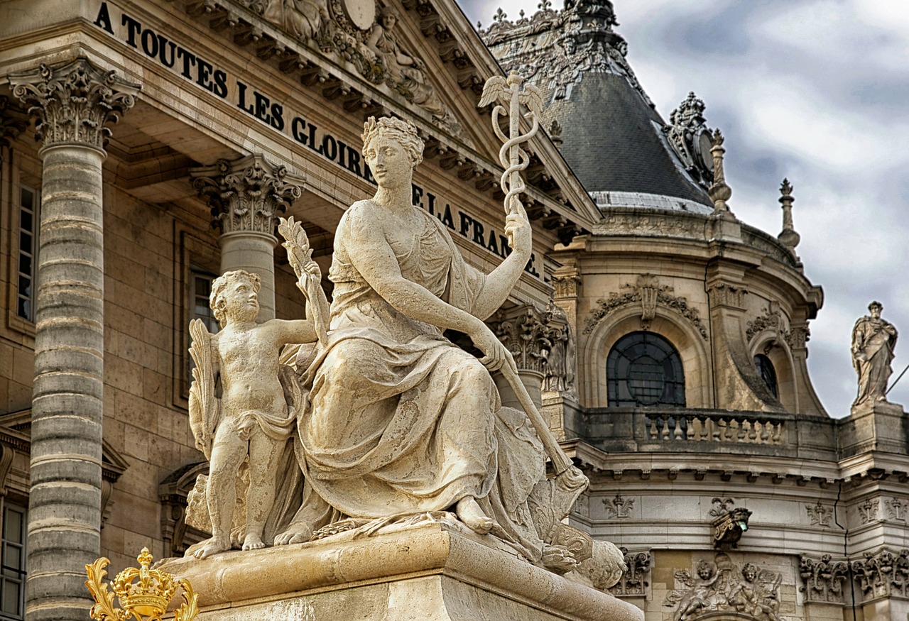 Paris, France, Versalio Rūmai, Statula, Skulptūra, Paminklas, Architektūra, Orientyras, Istorinis, Lauke
