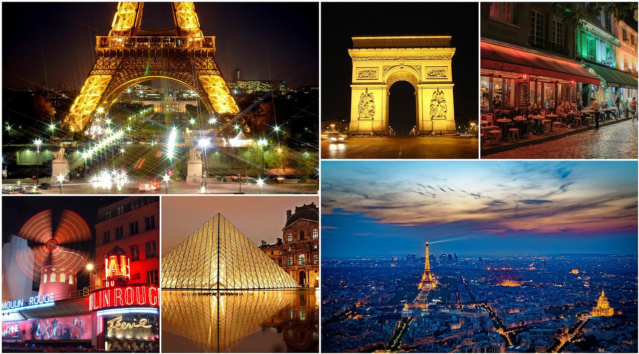 Paris, Koliažas, France, Miestas, Kelionė, Montavimas, Miesto Panorama, Turizmas, Atostogos, Panorama