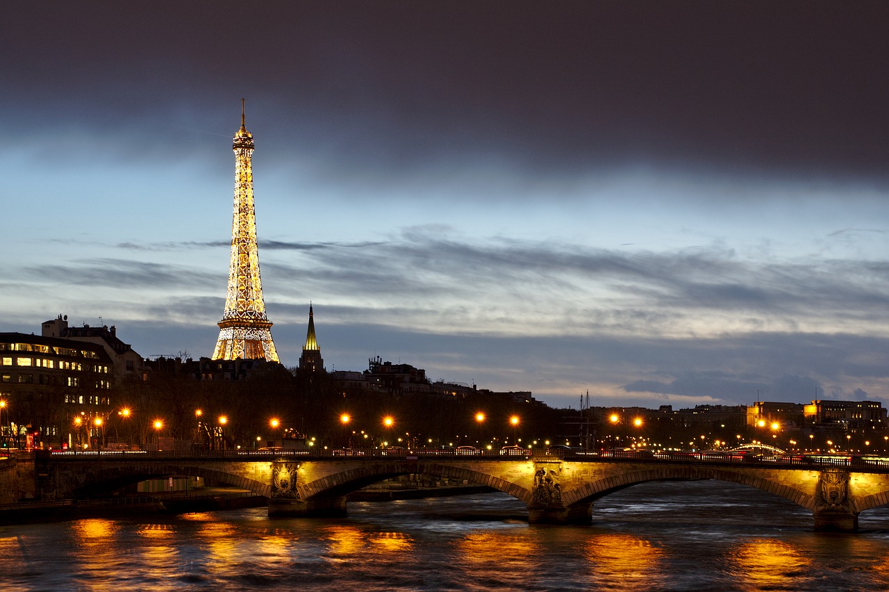 Paris, France, Eifelio Bokštas, Architektūra, Tiltas, Pastatas, Miestas, Miesto Panorama, Aušra, Dusk