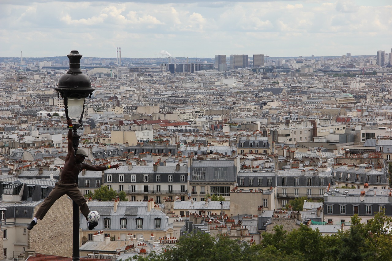 Paris, Montmartras, Menininkas, France, Gatvė, Architektūra, Panorama, Miestas, Miesto Panorama, Bokštas