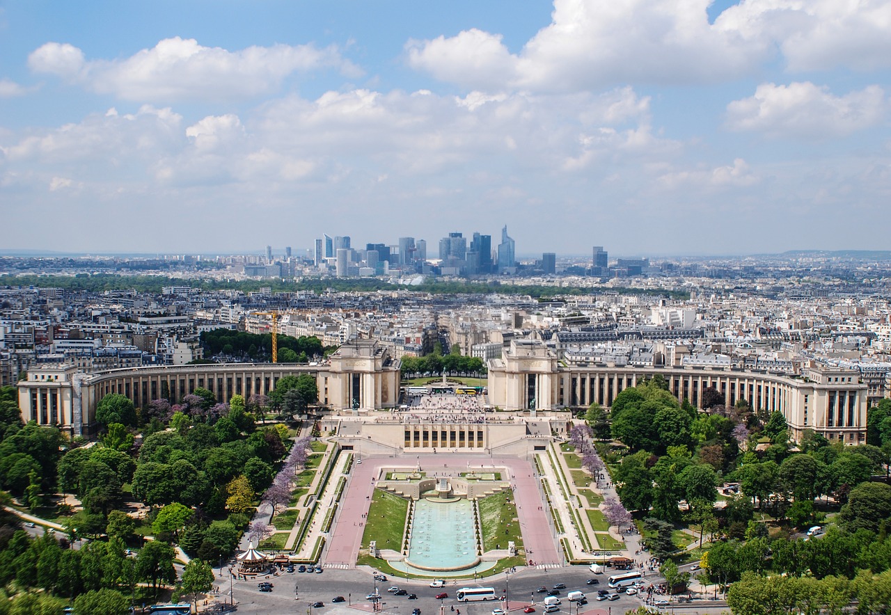 Paris, Viršuje, Panorama, Dangus, France, Architektūra, Orientyras, Bokštas, Kelionė, Pastatas