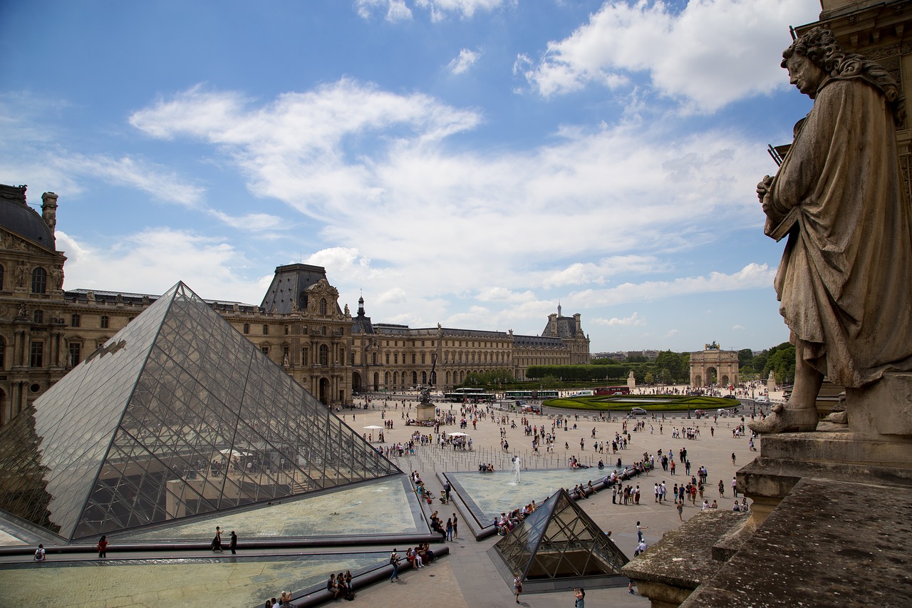 Paris, Luvras, Piramidė, Terasa, Nemokamos Nuotraukos,  Nemokama Licenzija